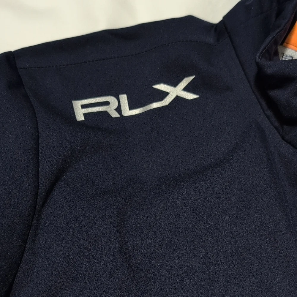Navy and White Windbreaker with High Collar and Color-Blocked Design - Picture 5 of 16